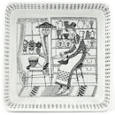 Raija Uosikkinen (Emilia 1959) Quadratic Bowl  with Graphic Motif 14 cm (2)