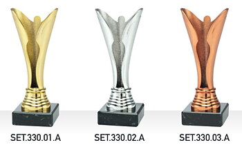 Pokal/Statyett Stavanger 155 mm - Guld/Silver/Brons