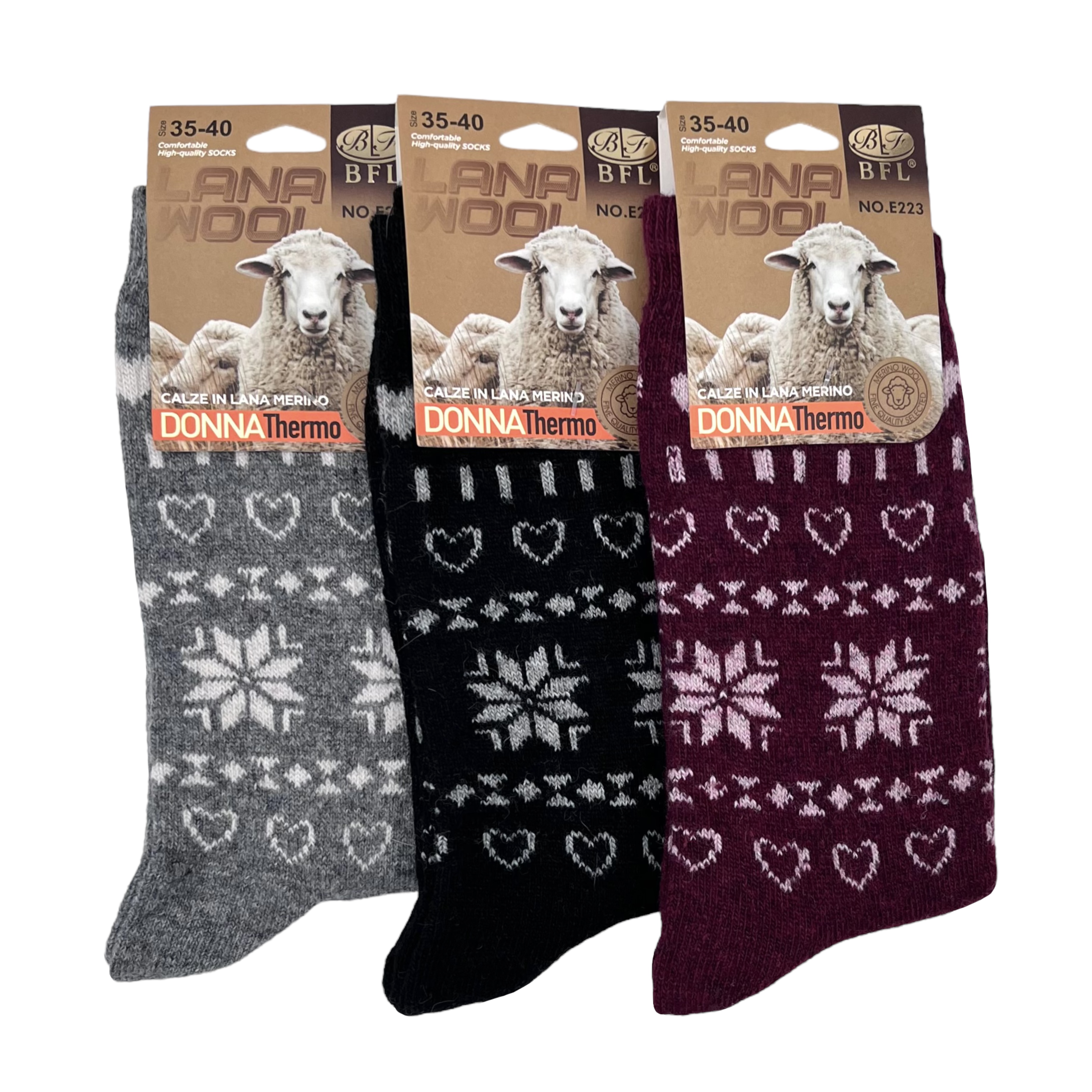Wool Socks, Size 35-40, WOMAN, 12-PACK - 2