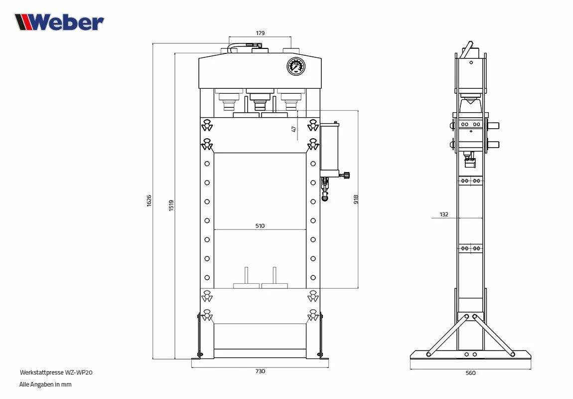 Verkstadspress 20ton - 7