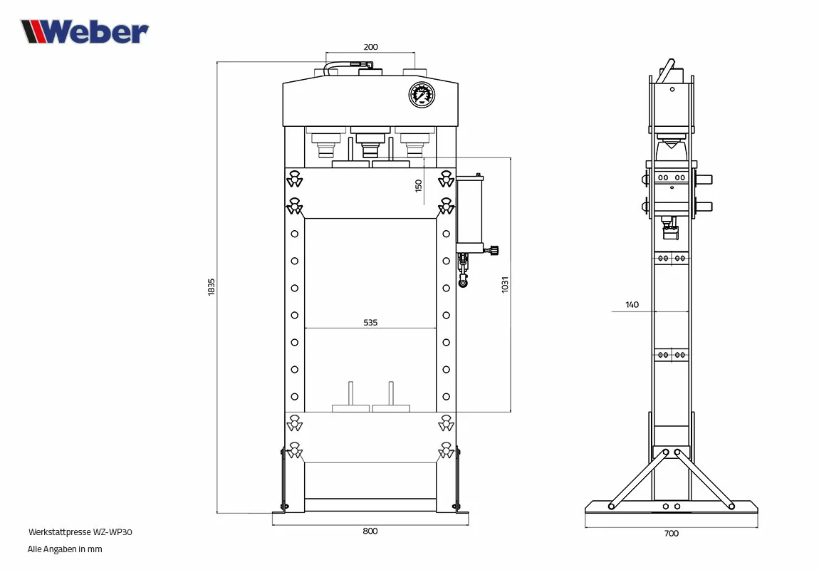 Verkstadspress 30ton - 7