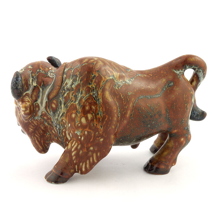 Gunnar Nylund (1950s) Brown Bison 17/10cm