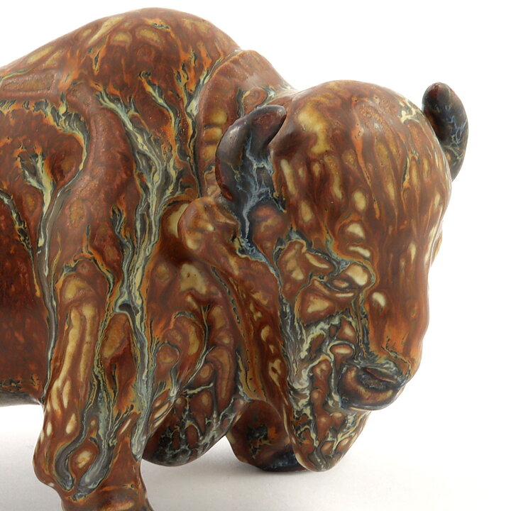 Gunnar Nylund (1950s) Brown Bison 17/10cm