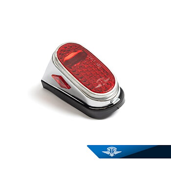 Rear light "Church window" Chrome. Commom on many mopeds. 