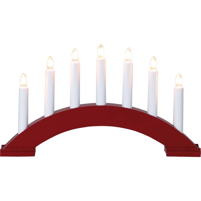 Ljusstake 7 Bea Båge låg Röd