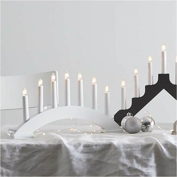 Ljusstake 7 Bea Båge låg Vit - 2