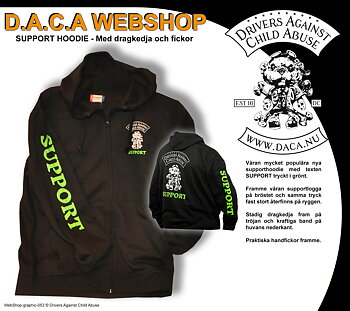 Hoodie-zip, SUPPORT. Unisex. Grön text
