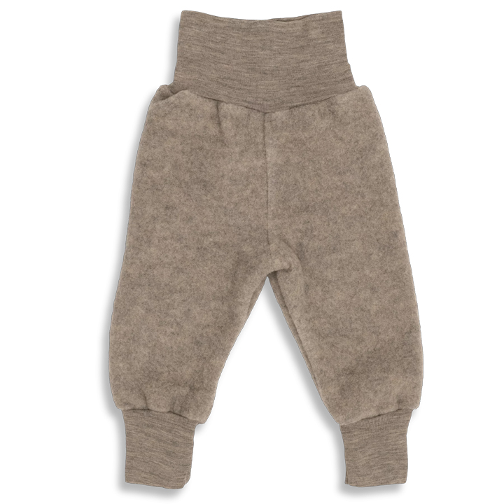 Engel Natur ullfleece byxor ekologiska / IVN-certifierade - walnut-framifrån liggande