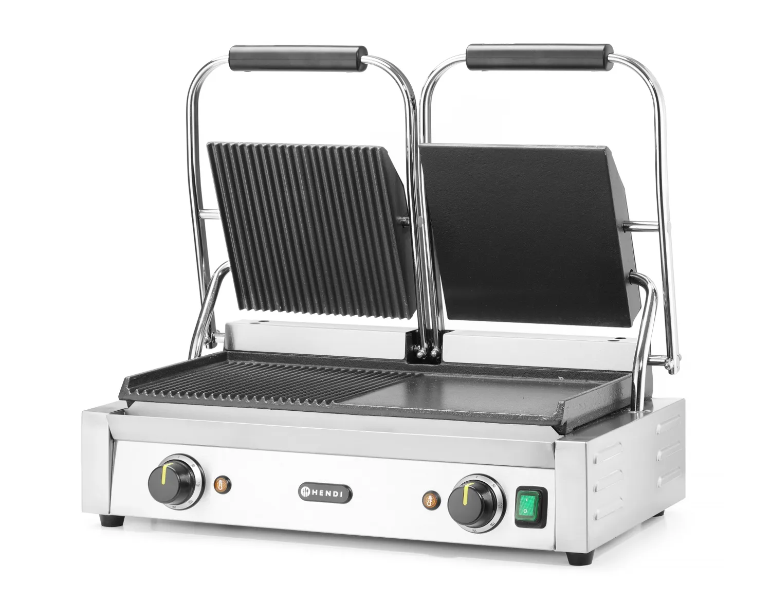 Double clamp grill - 1/2 ribbed, 1/2 smooth - 2