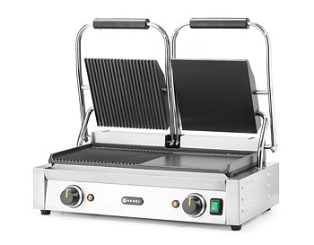 Klämgrill dubbel - 1/2 räfflad, 1/2 slät 