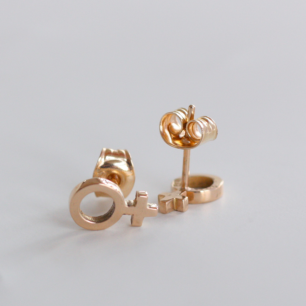 Kompass - mini venusörhängen i 18K - 3