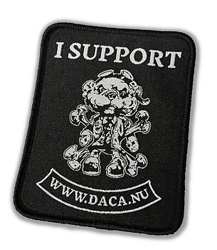 Supportmärke. Ca 80x100 mm.