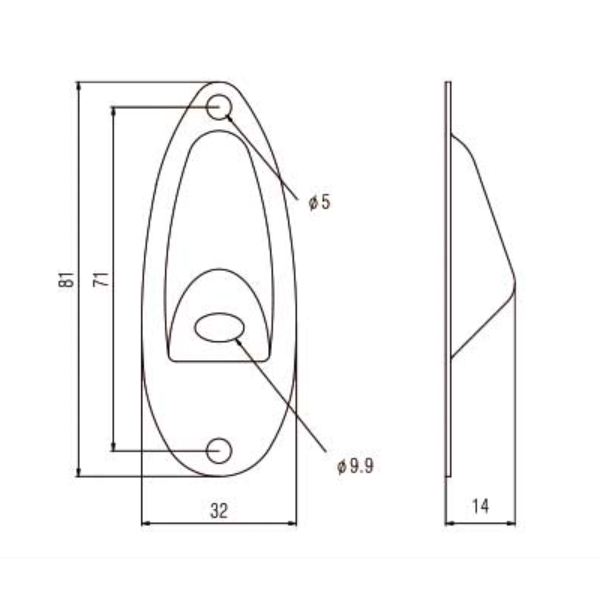 Jack Plate For Strat (Chrome) - 2