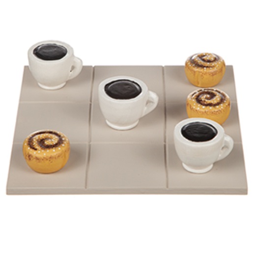 Luffarschack - Tre i rad med kanelbulle och kaffekopp