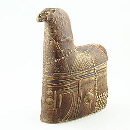 Bertil Vallien (Terra 1978) Brown Horse with Relief Decor 25 cm