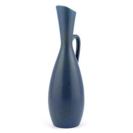 Carl-Harry Stålhane (SYE 1950s) Blue Vase with Swelling Base 26 cm