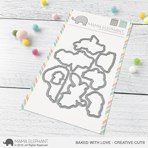 MAMA ELEPHANT-BAKED WITH LOVE STAMP & DIE SET - 2