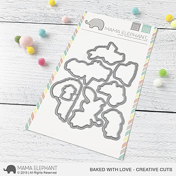 MAMA ELEPHANT-BAKED WITH LOVE  STAMP & DIE SET