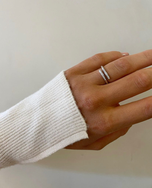 Loop stone ring silver - 3