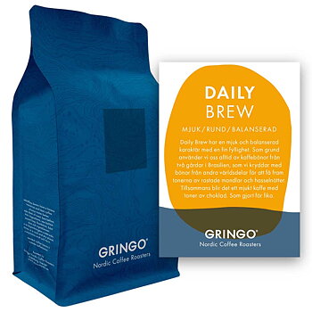 Gringo Nordic - Daily Brew - Mellanmörkrostade hela kaffebönor - 5kg STOR PÅSE
