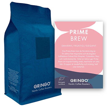 Gringo Nordic - Prime Brew - Ekologiska (SE-EKO-04) mellanrostade hela  kaffebönor - 5kg STOR PÅSE