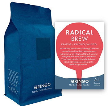 Gringo Nordic - Radical Brew - Ekologiska (SE-EKO-04) mörkrostade hela kaffebönor - 5kg STOR PÅSE