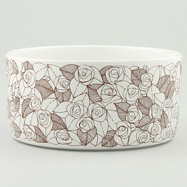 Stig Lindberg (Rosenfält 1969) Cylinder Bowl with Brown Rose Decor 17,5 cm