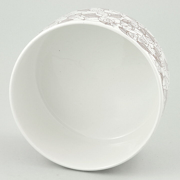 Stig Lindberg (Rosenfält 1969) Cylinder Bowl with Brown Rose Decor 17,5 cm