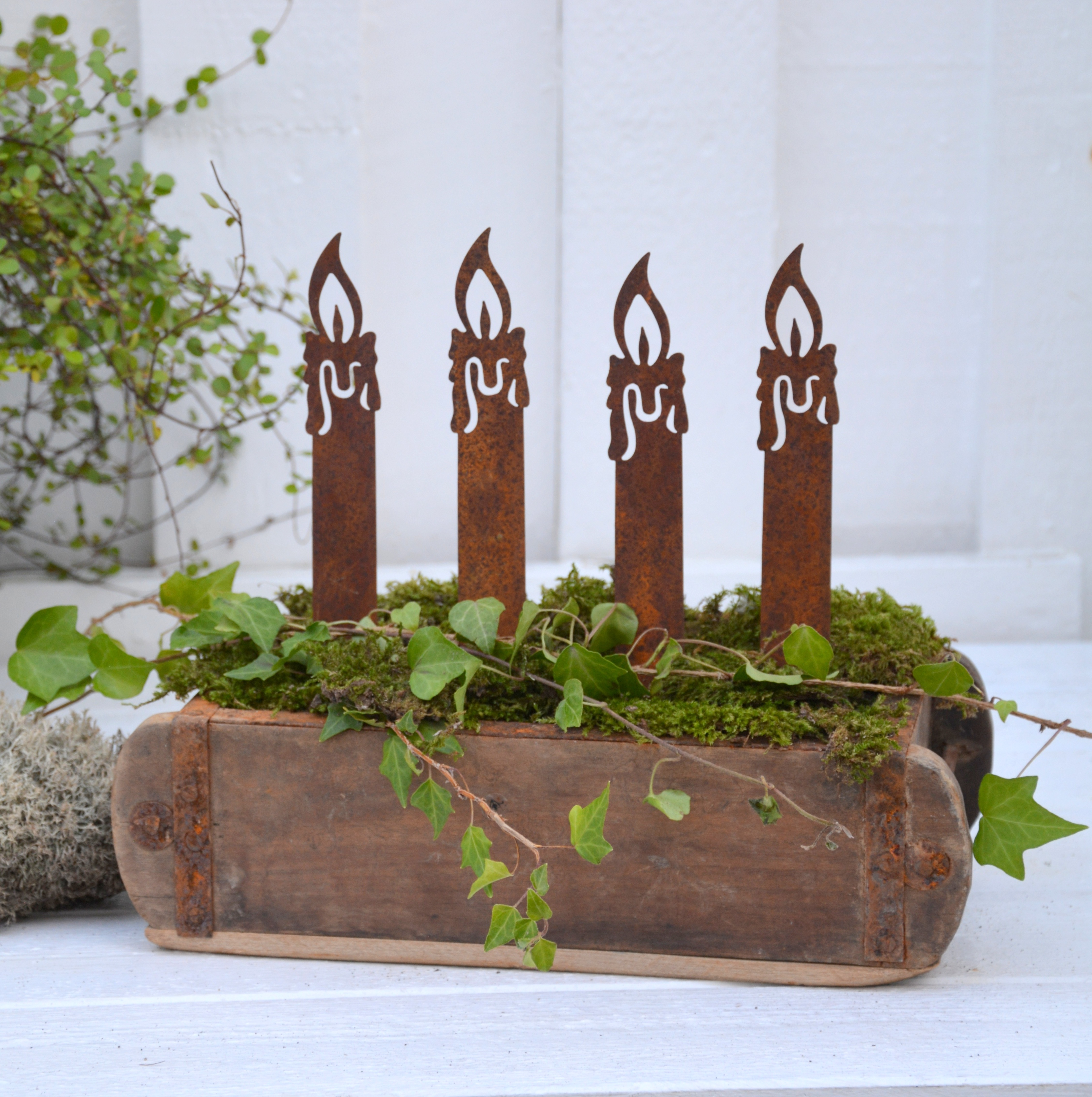 Trälåda  vintage tegelstensform 30 cm. Murstenslåda
