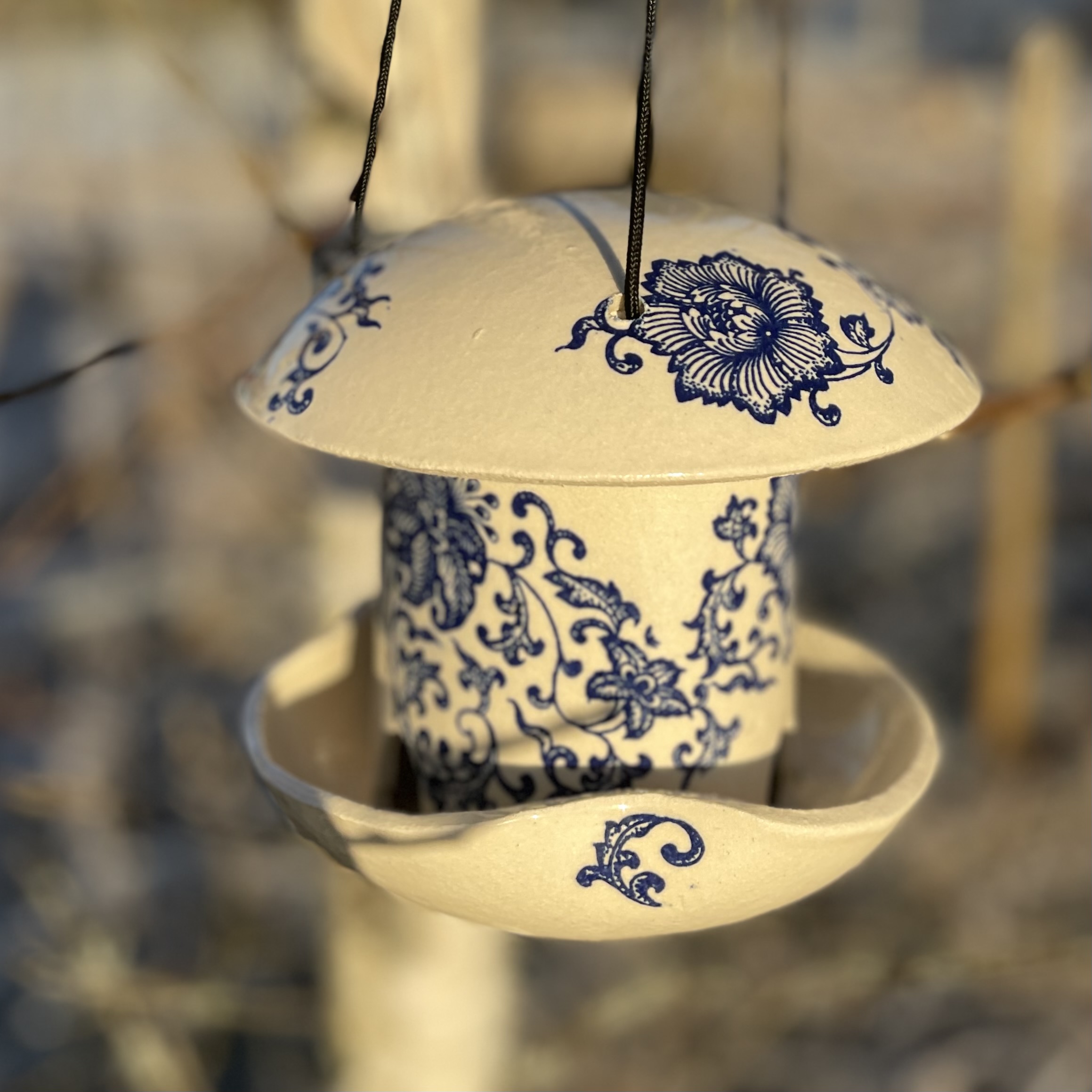 Fuglemater Barock Blomst Blå Stor - 2