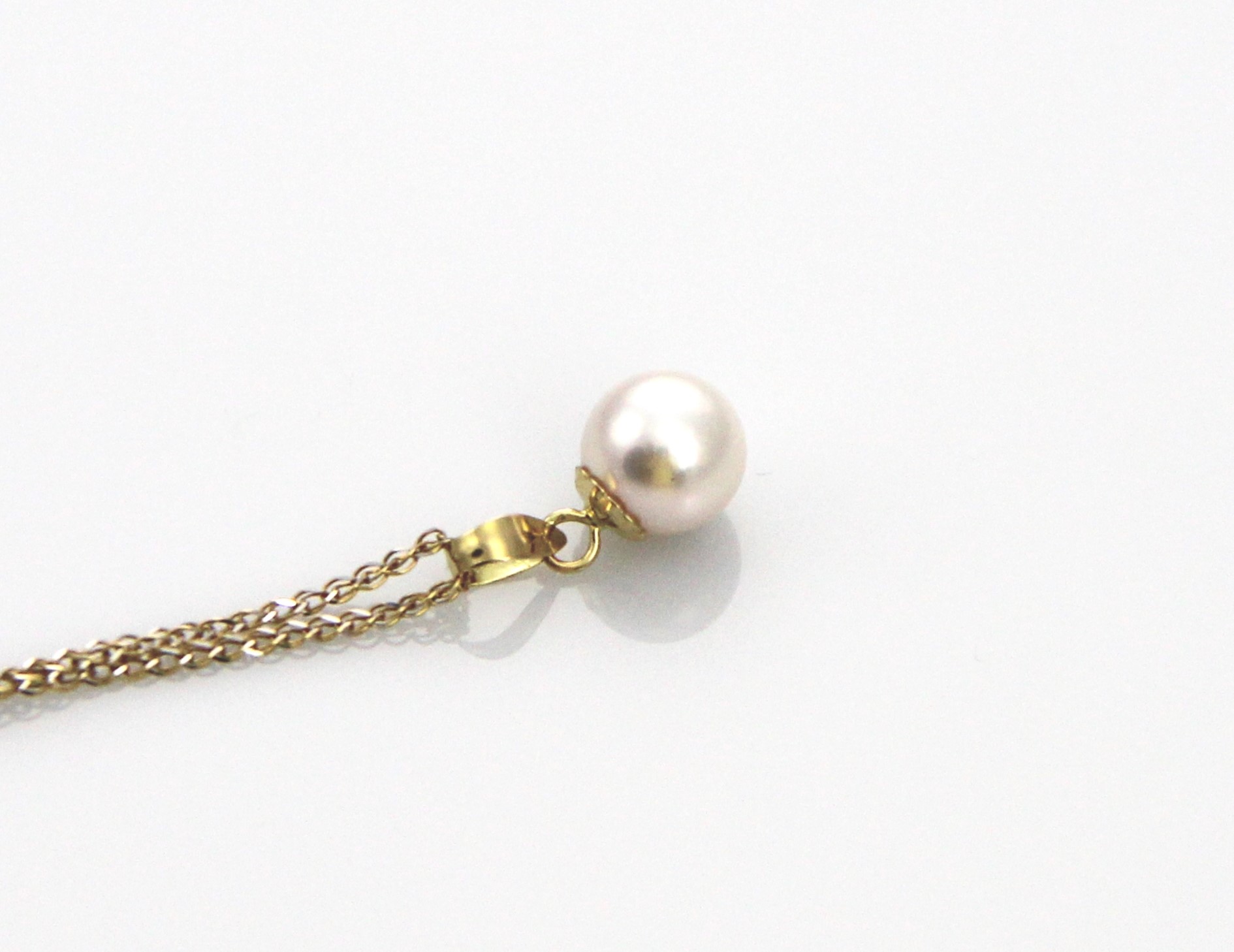 Perlenanhänger-Akoya in AAA-Qualität in Gold 7–7.5 mm - 2