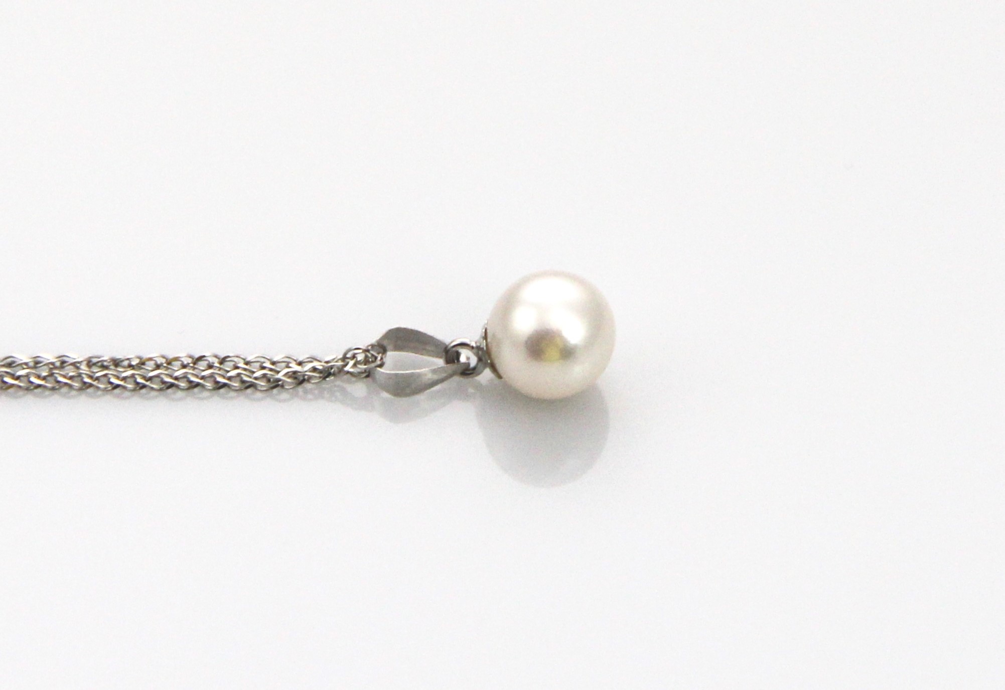 Perlenanhänger-Akoya in AAA-Qualität in Weißgold 7–7.5 mm