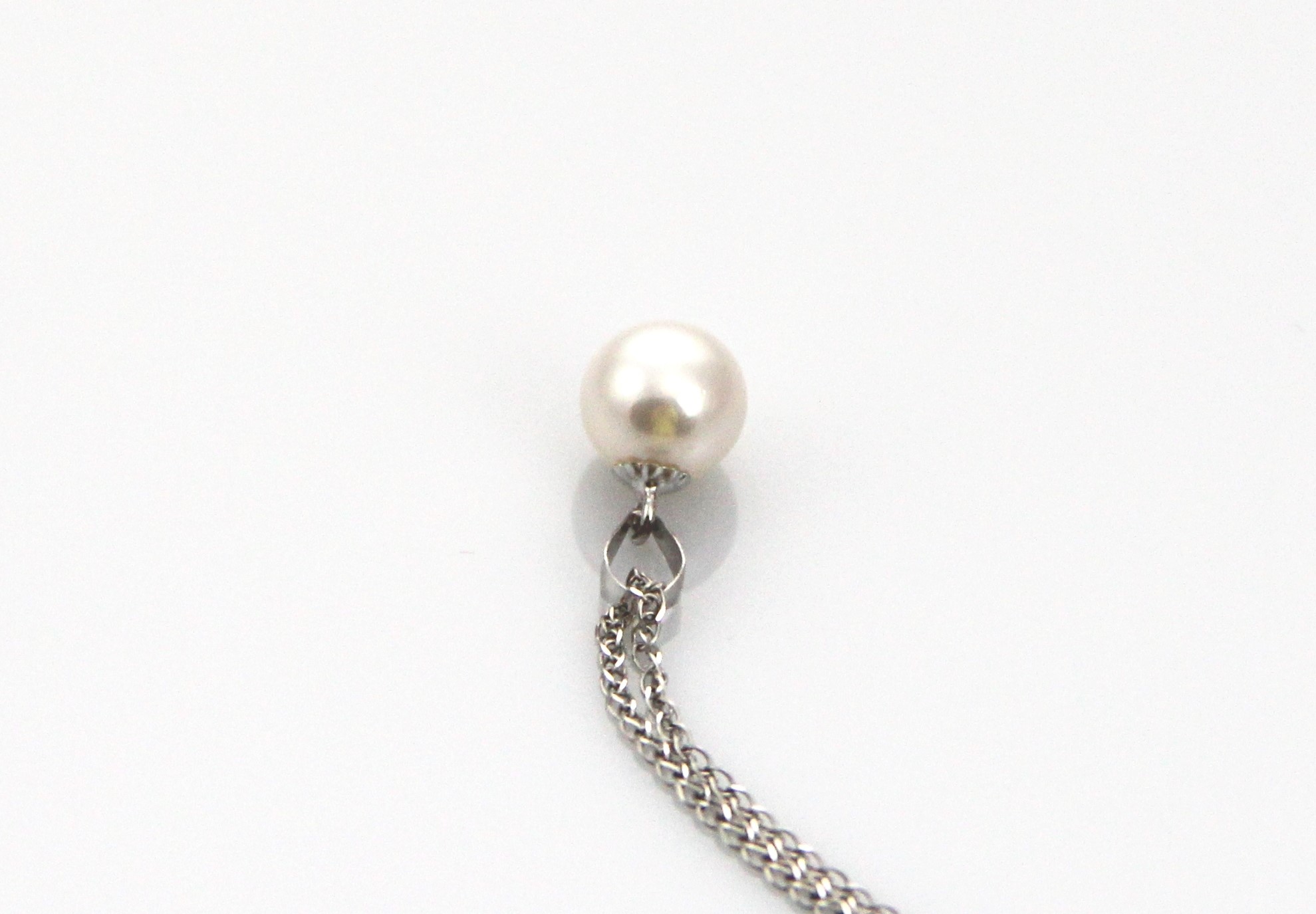 Perlenanhänger-Akoya in AAA-Qualität in Weißgold 7–7.5 mm - 2