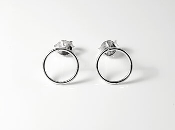 Circle 10mm ear stud, 925-silver