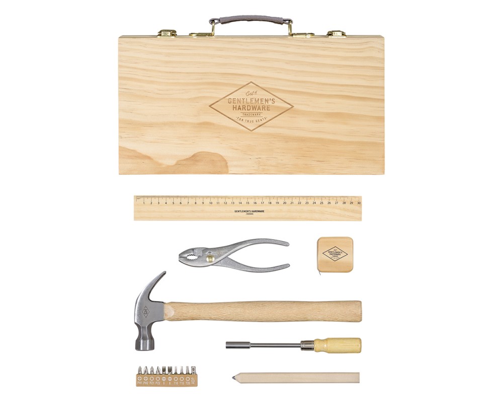Tool Kit in Wooden Box 180 x 345 x 55mm - 2