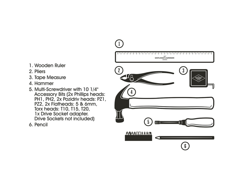 Tool Kit in Wooden Box 180 x 345 x 55mm - 3