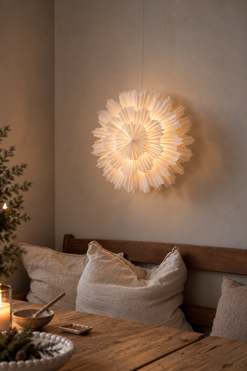 Adventsstjärna - Stjärna - Snöblomma - 44 cm - Vit - Watt & Veke
