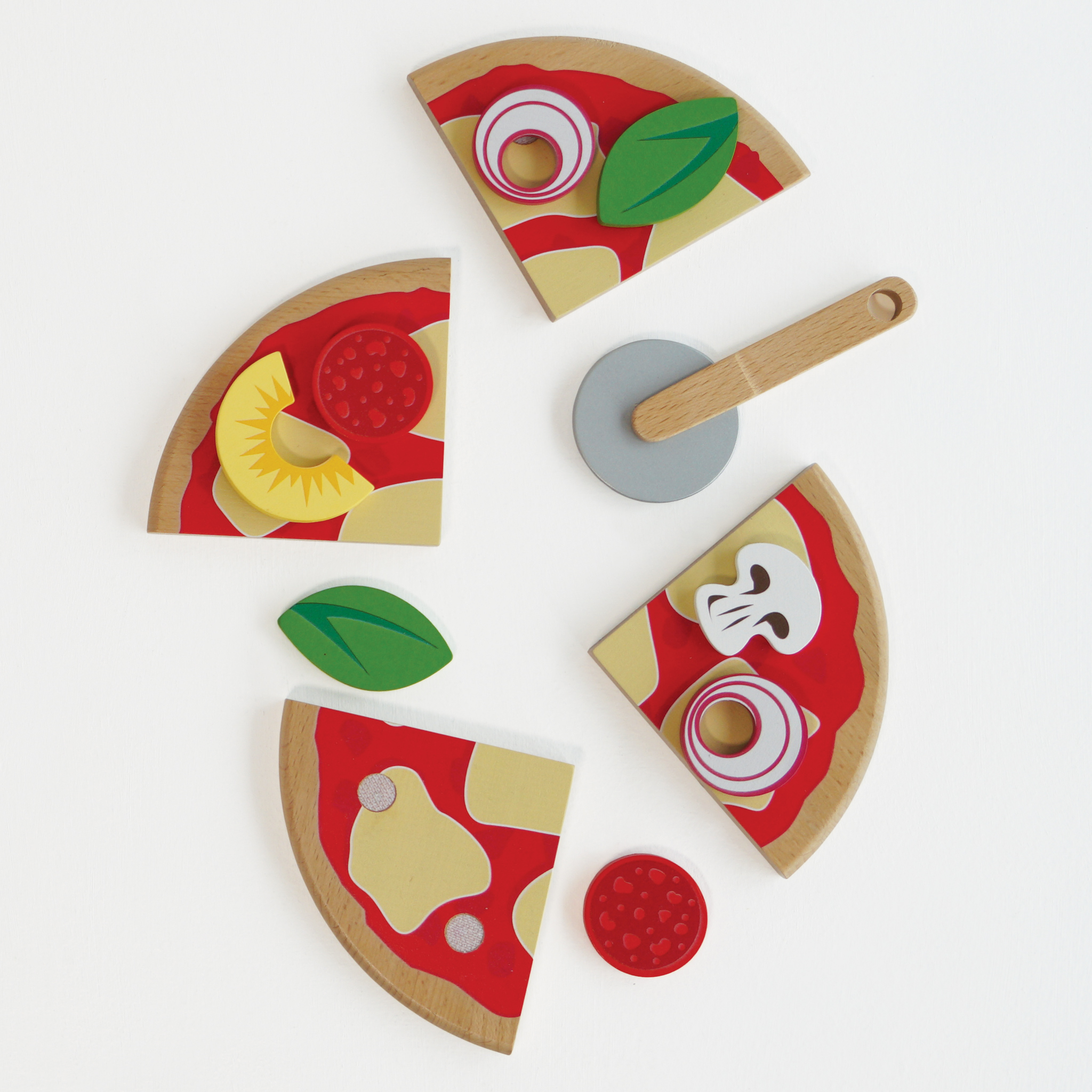 Pizza-legetøj lavet af certificeret træ