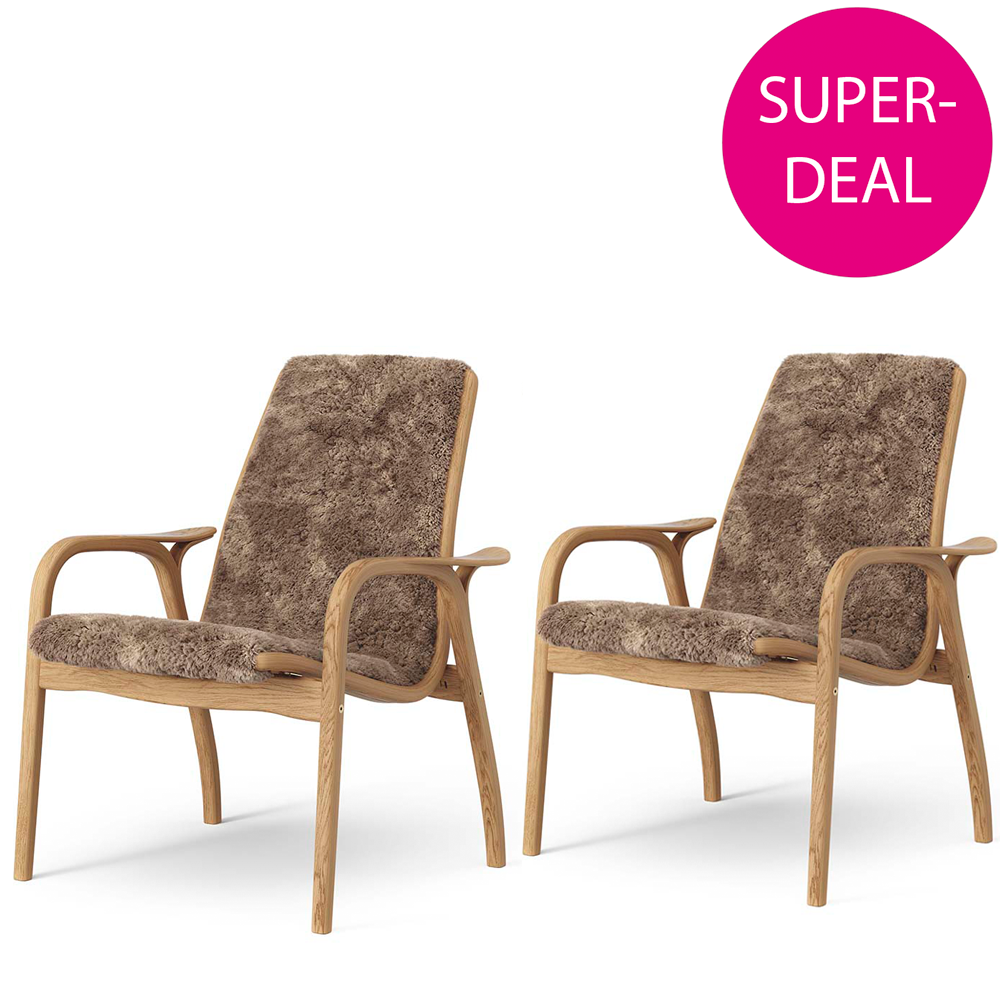 Laminett Fåtölj Ek/Fårskinn (Superdeal - Volymköp 2 st)