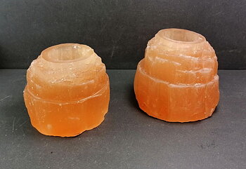 Orange/Rosa  Selenit Ljuslykta , Berg form  8.5cm