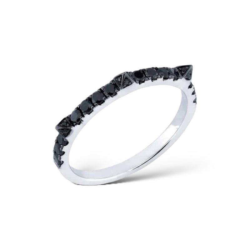 Diamantring spike black
