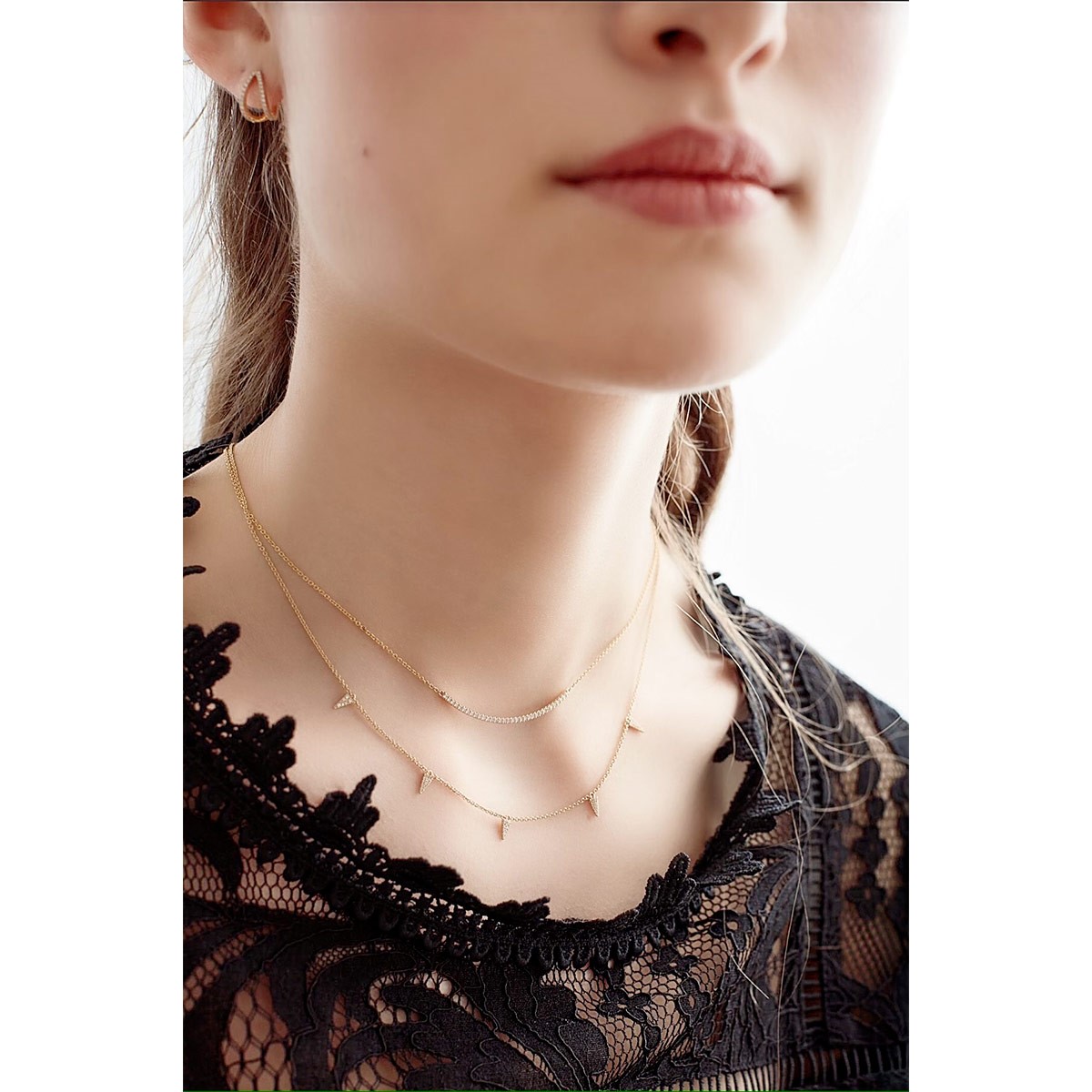 Diamond bar necklace - 2