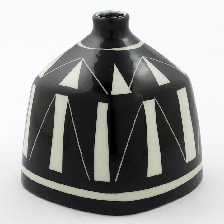 Karin Björquist (Diagonal 1955) Modern Vase with Black Decor 10 cm