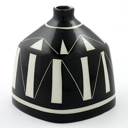 Karin Björquist (Diagonal 1955) Modern Vase with Black Decor 10 cm