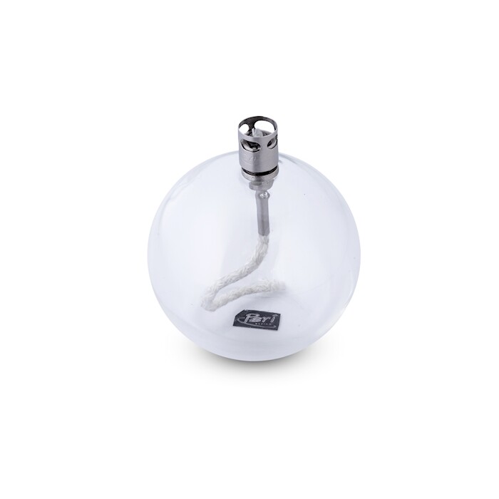 Oil lamp glass - Round - Silver - Ø9 cm
