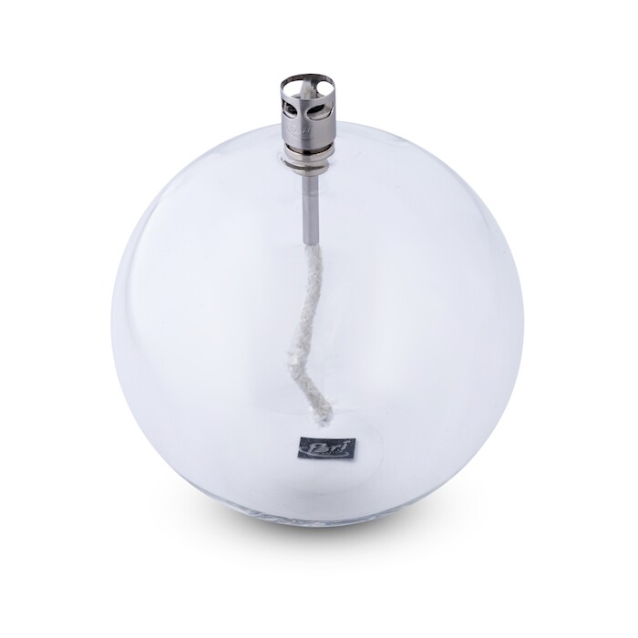 Oil lamp glass - round - Silver - Ø13 cm