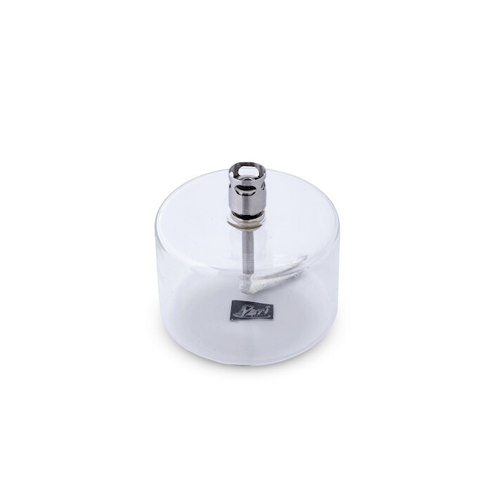 Oil lamp glass - Straight - Silver - 5.5 cm - 2