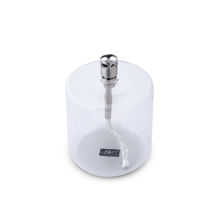 Oil lamp glass - Straight - Silver - 8.5 cm