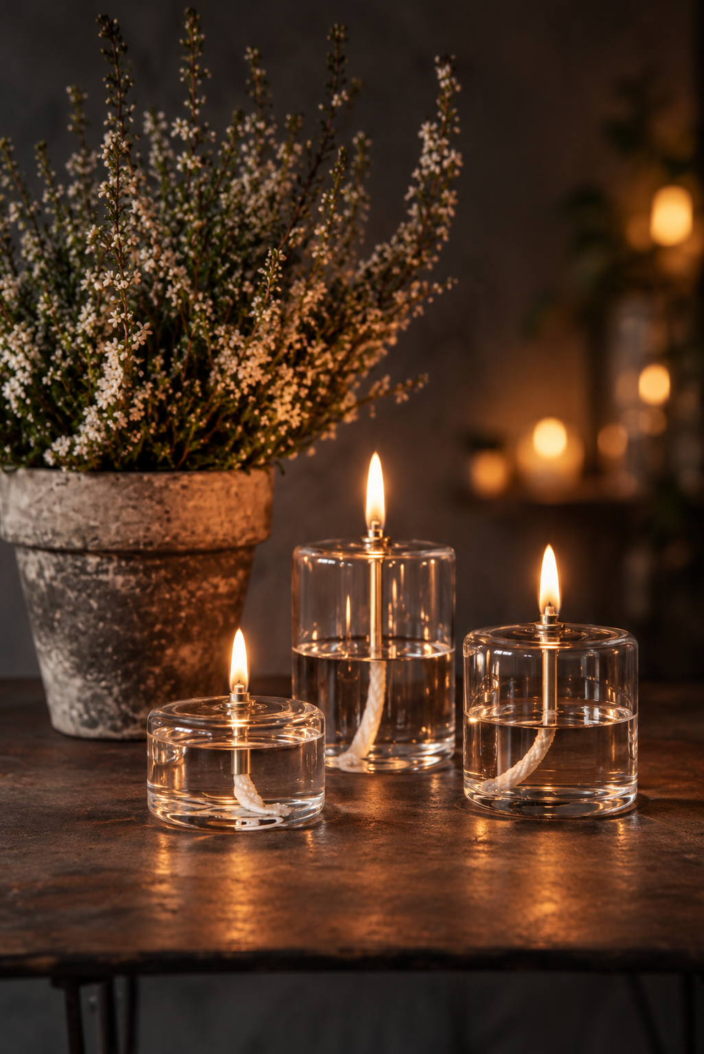Oil lamp glass - Straight - Silver - 8.5 cm - 3