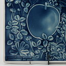 Gunvor Olin-Grönqvist (Arabia 1976) Blue Wall Plaque with Apple and Flower Motif 35 cm